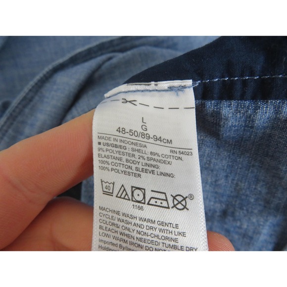 Gap Blazer Mens Large Blue Chambray Office Work Casual Sport Coat 2 Button - Picture 5 of 8